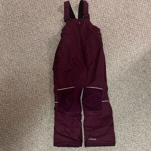Columbia Burgundy/Purple Kids Snow Bib Overall Snowpants